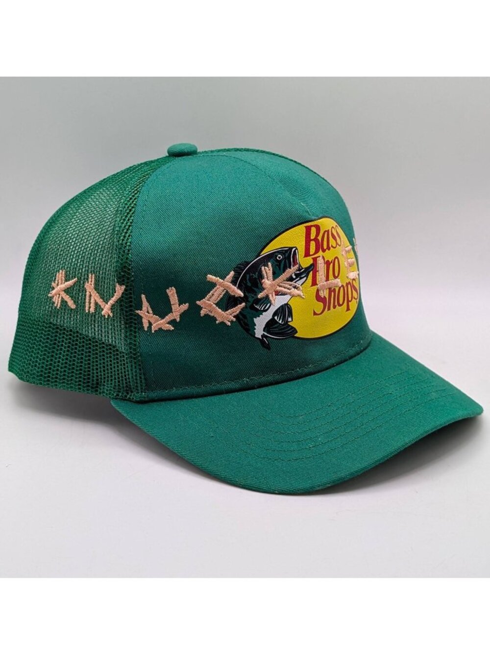 Knucklehead Bass Pro Shops Reworked Vintage Green Snapback Hat Alaska Art Retro